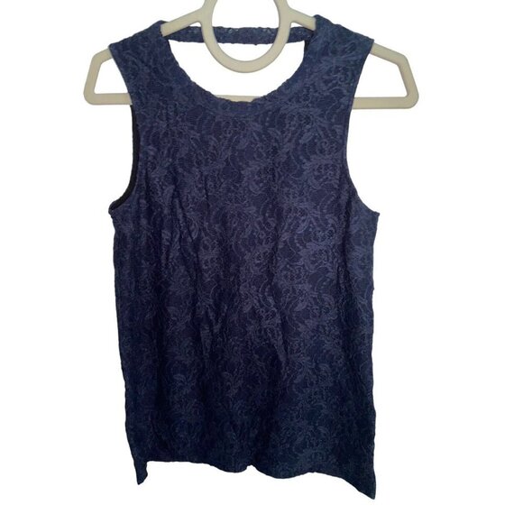 Tops - NWT Chaser Womens Navy Blue Lace Open Back Tank Top No Size